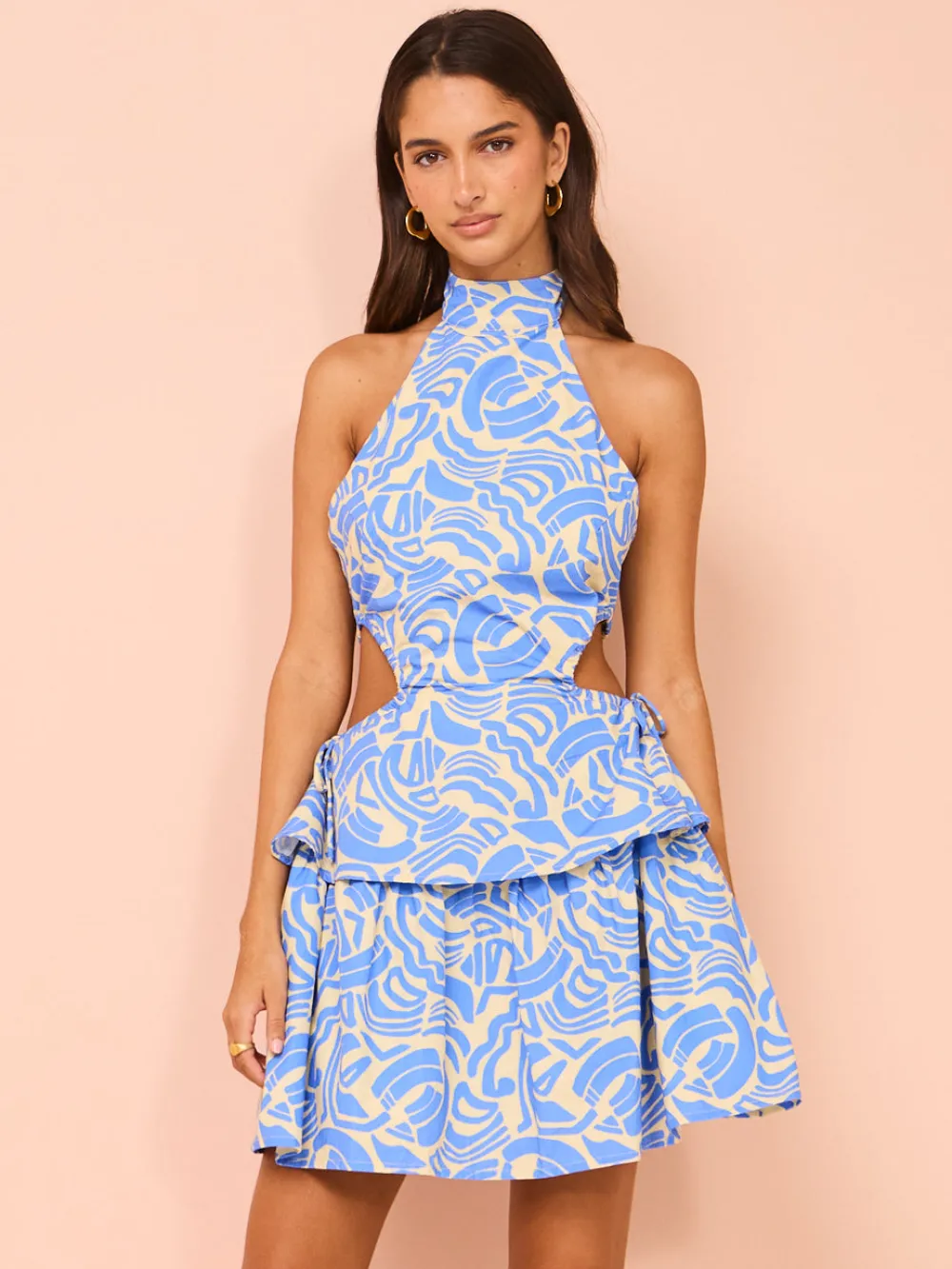 Ambra Maddalena Aurora Halter Neck Mini Dress in^ Mini