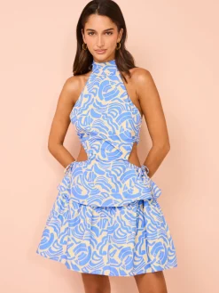 Ambra Maddalena Aurora Halter Neck Mini Dress in^ Mini