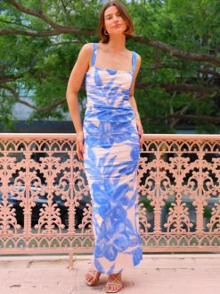 By Nicola Bay Gathered Maxi Dress in^ Party | Wedding Guest
