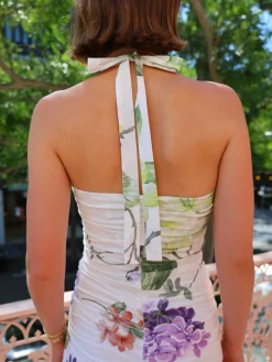 By Nicola Bay Halter Neck Gathered Dress in^ Party | Wedding Guest