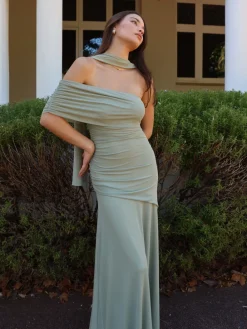 By Nicola Fiesta Off Shoulder Maxi Dress in^ Bridesmaid | Formal