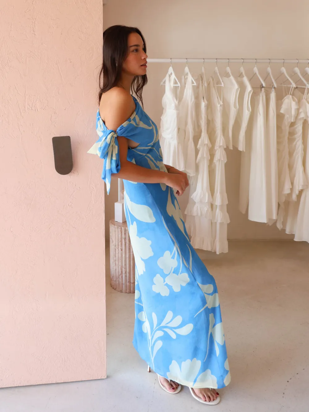 By Nicola Hailey One Shoulder Tie Maxi Dress in^ Bridesmaid | Party