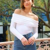 By Nicola Off the Shoulder Top in Vanilla^ White Edit