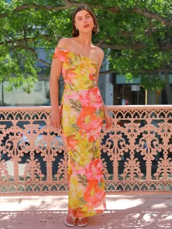 By Nicola Paloma Sleeveless Mesh Maxi Dress in^ Bump Friendly | Party