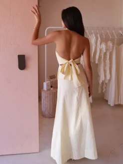 By Nicola Wavy Strapless Maxi Dress in^ Bridesmaid | Bride To Be