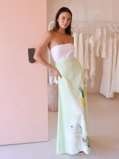 By Nicola Wavy Strapless Maxi Dress in^ Bump Friendly | Party