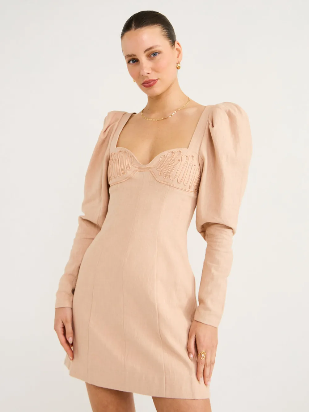 Clea Leyla Embroidered Mini Dress in^ Mini