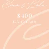 Coco & Lola E-Gift Voucher $400^ Formal