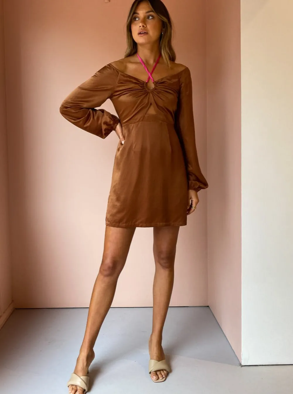 Ginia Selena Long Sleeve Dress in^ Mini
