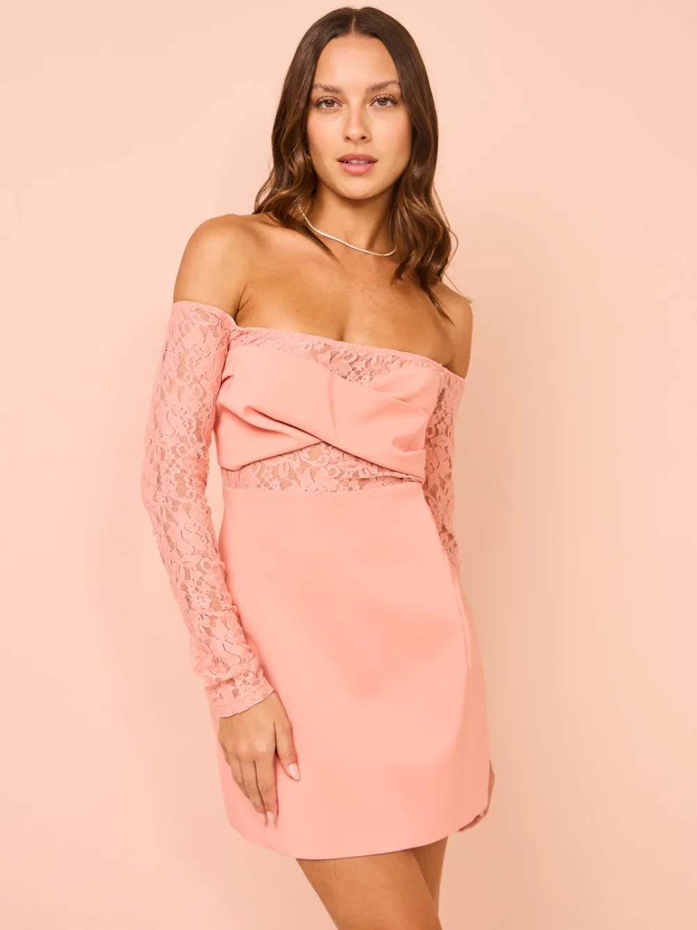 Issy Draped Lace Mini Dress in^ Party | Mini
