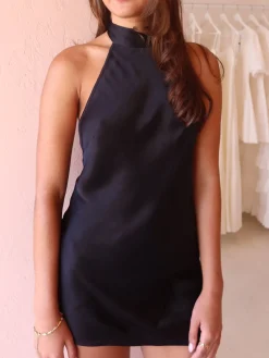 New Romantics Henri Tie Neck Mini Dress in^ Party | Formal