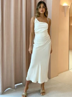 Shona Joy La Lune Asymmetrical Midi Dress in^ Bridesmaid