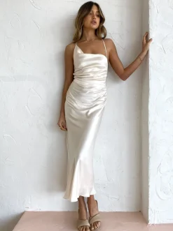Shona Joy La Lune Asymmetrical Midi Dress in^ Bridesmaid