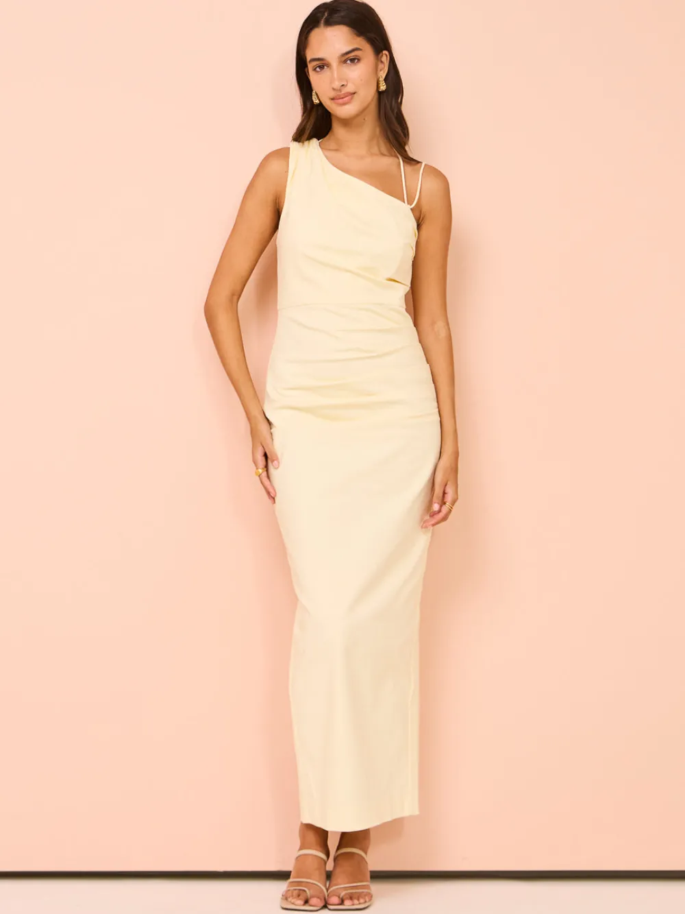 Shona Joy Lani Asymmetrical Gathered Midi Dress in^ Bridesmaid | Midi