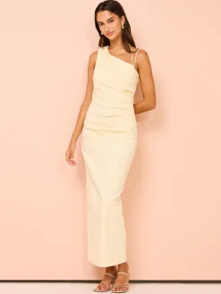 Shona Joy Lani Asymmetrical Gathered Midi Dress in^ Bridesmaid | Midi