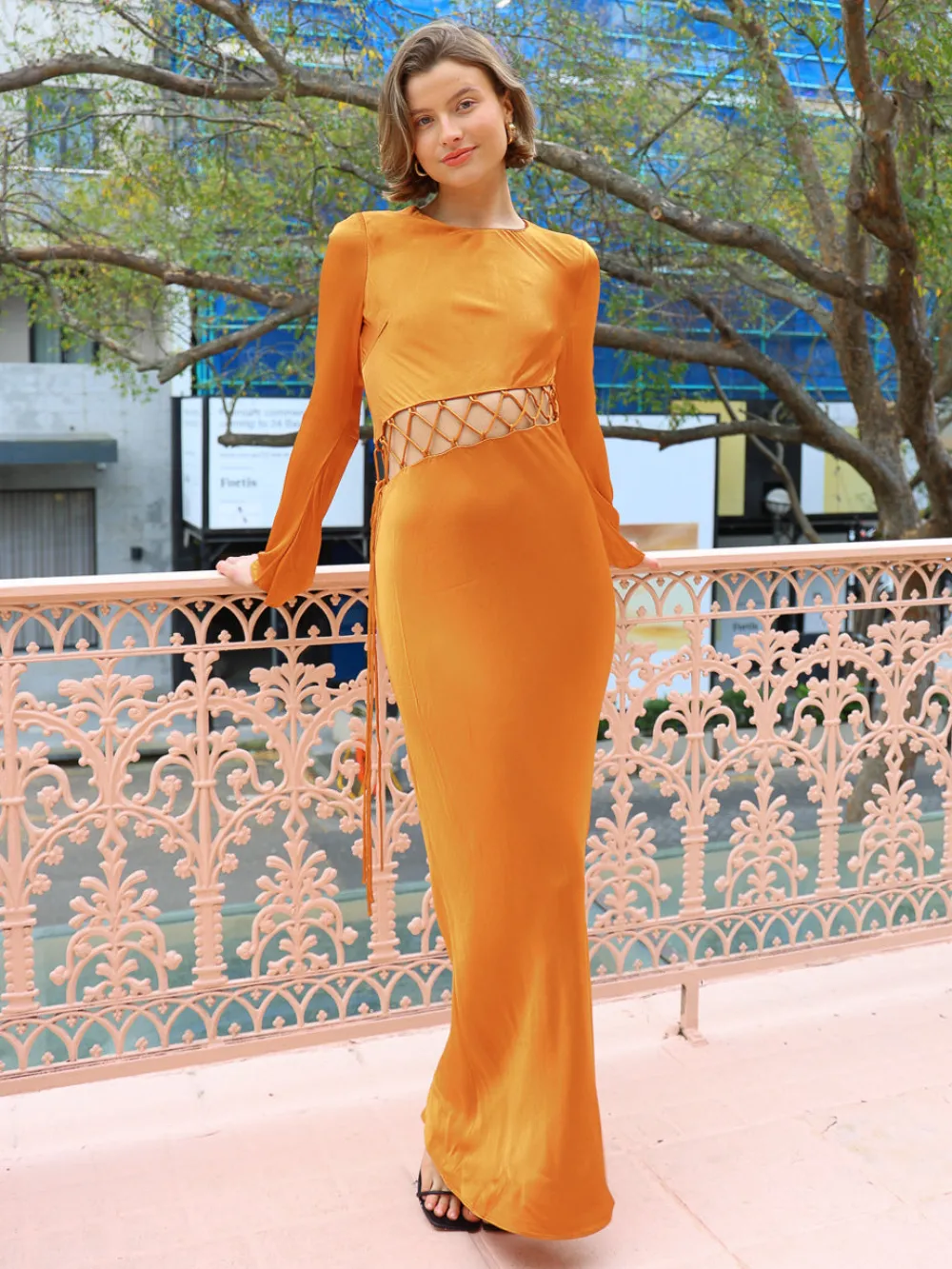 Shona Joy Sofia Lace Up Maxi Dress in^ Formal | Midi