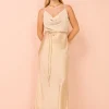 Shona Joy Valeria Silk Contrast Cowl Neck Maxi Dress in^ Midi | Maxi & Gown