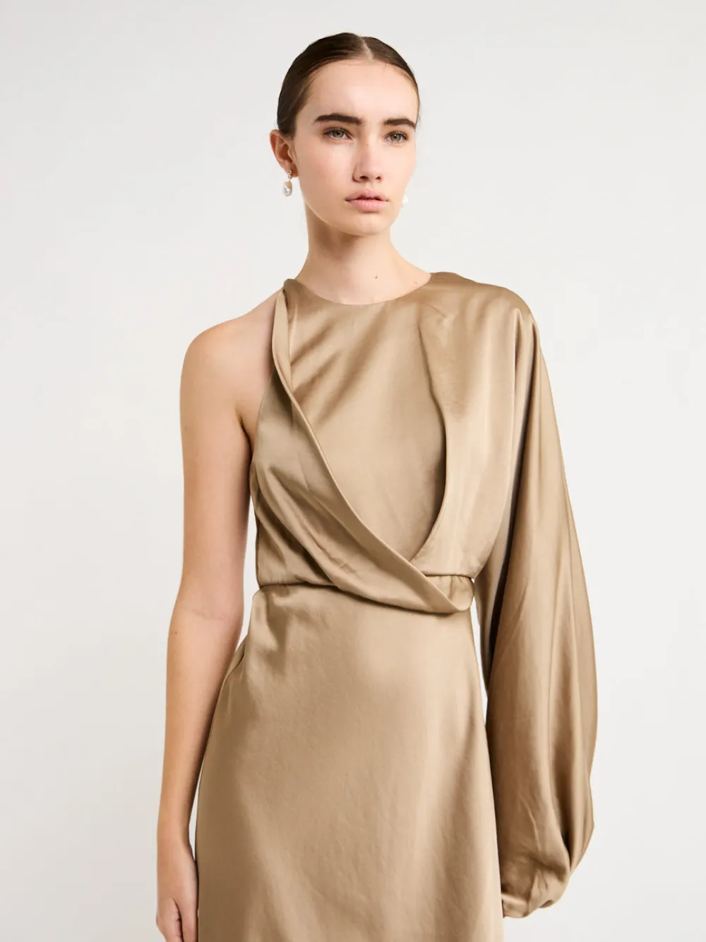 Significant Other Alessia One Shoulder Long Sleeve Dress in^ Midi | Maxi & Gown