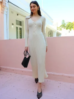 Sovere Lace Long Sleeve Midi Dress in^ Bump Friendly | Midi